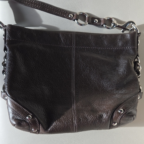 Coach Dark Brown Leather Shoulder Bag - Picture 9 of 13